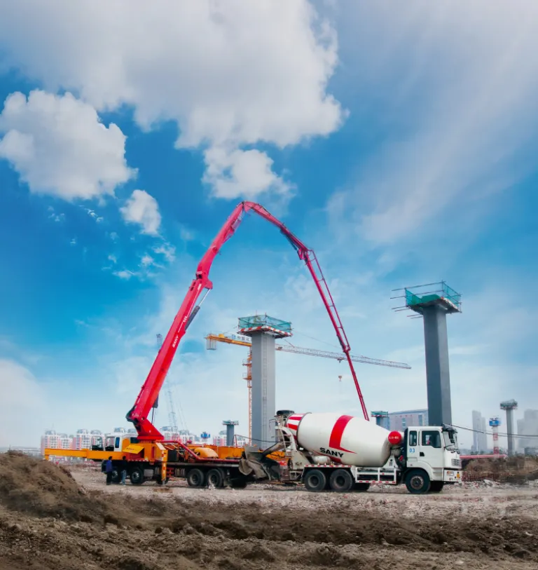 SANY heavy equipment on an infrastructure site